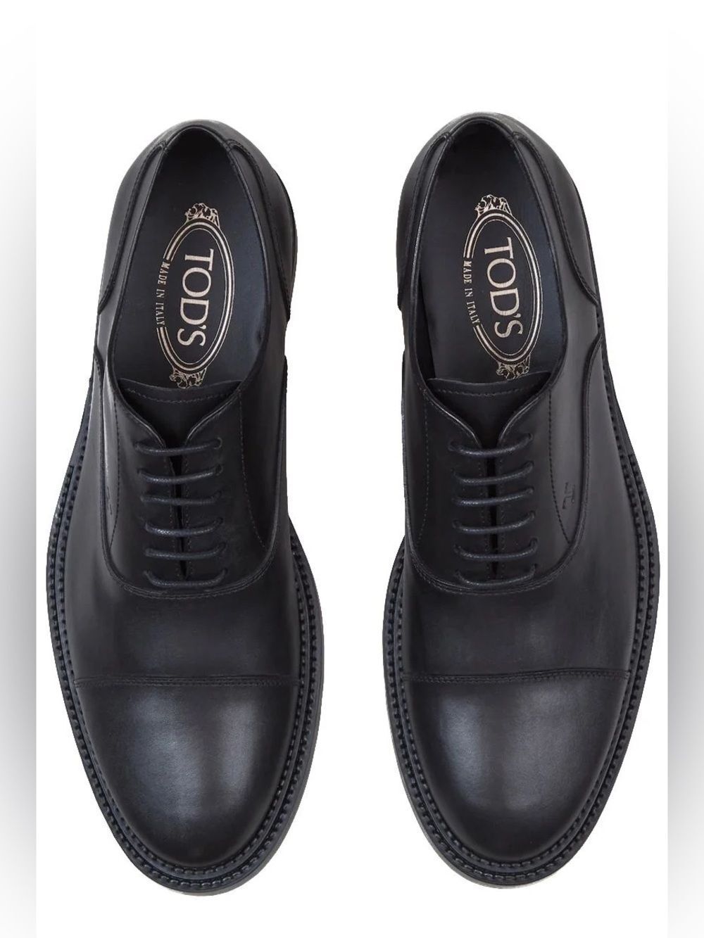 Tod's black leather oxford dress shoes men’s size 7.5